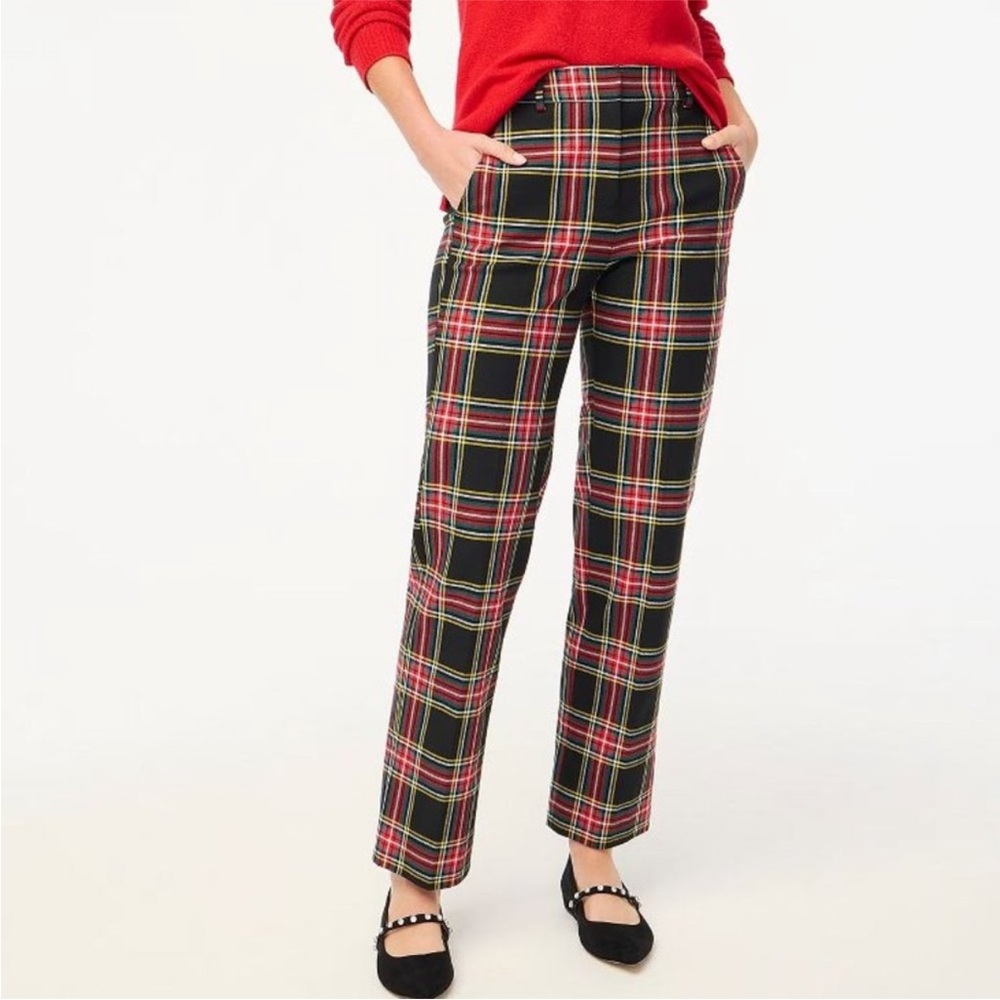 J. Crew Factory Plaid Pants - Red, Black, Yellow